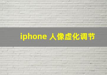 iphone 人像虚化调节